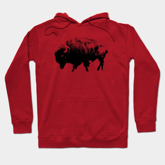 American Bison Digital Photo Art Hoodie by Annalaven